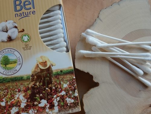 200 St. Bio Baumwolle Wattestäbchen von Bel nature Verpackung mit einzelnen Wattestäbchen ausgestellt
