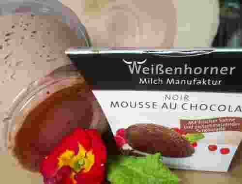 Mousse au Chocolat, noir aus der Weißenhorner Milch Manufaktur zartschmelzende Schokolade mit frischer Sahne