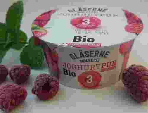 Bio Joghurt PUR Himbeere aus nur 3 Zutaten von Gläserne Molkerei