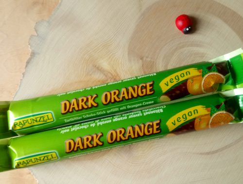 Dark Orange 51% Kakao Zartbitter Schoko Stick gefüllt mit Orangen Creme von Rapunzel