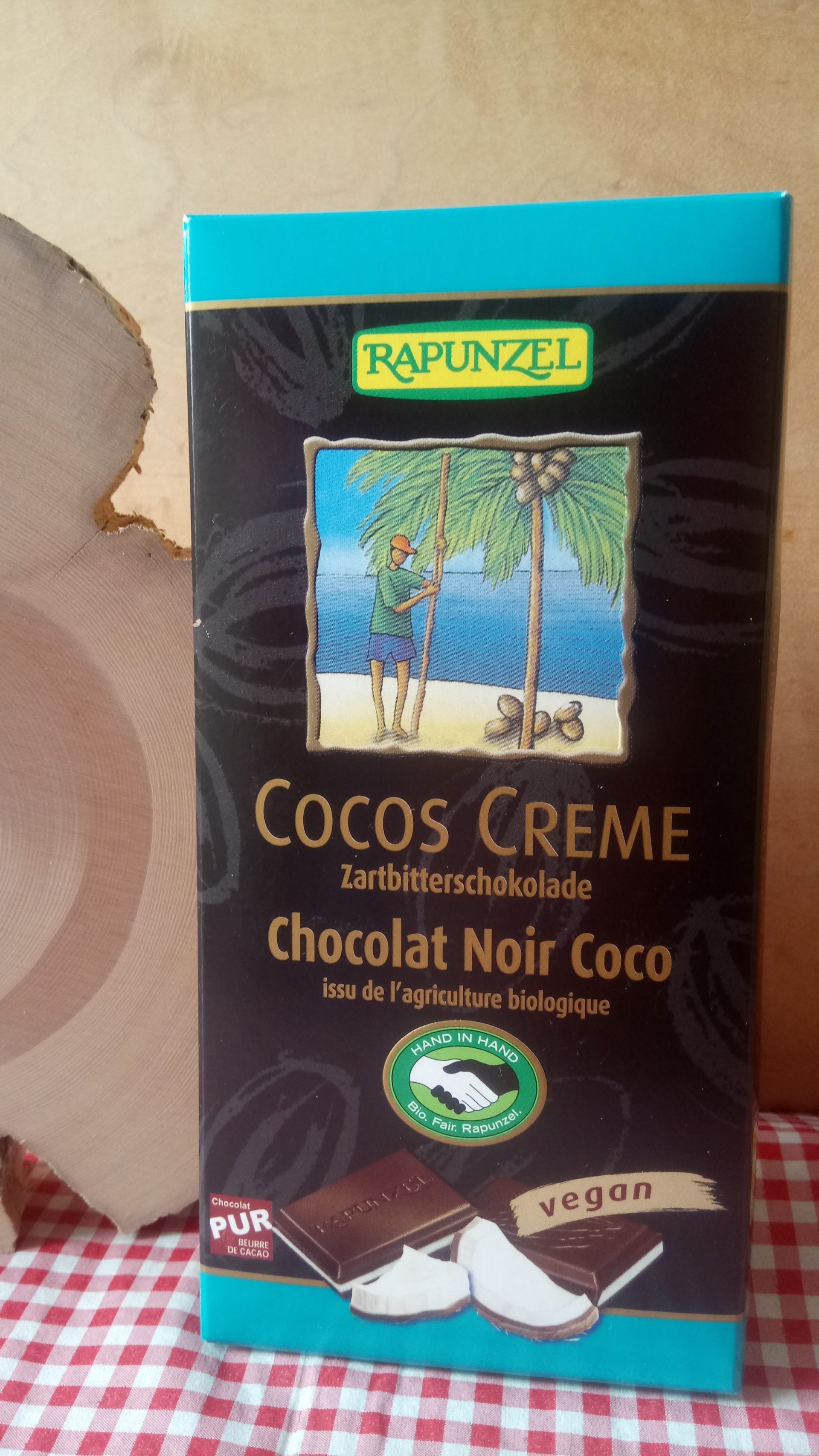 Vegane Zartbitterschokolade Cocos Creme von Rapunzel - Hand in Hand ...