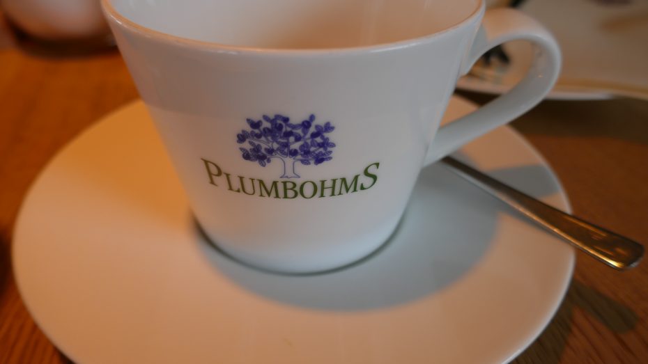 Plumbohms Aussichtsreich Gast und Logierhaus auf 493 Höhenmetern in Bad Harzburg Kaffetasse mit Logo