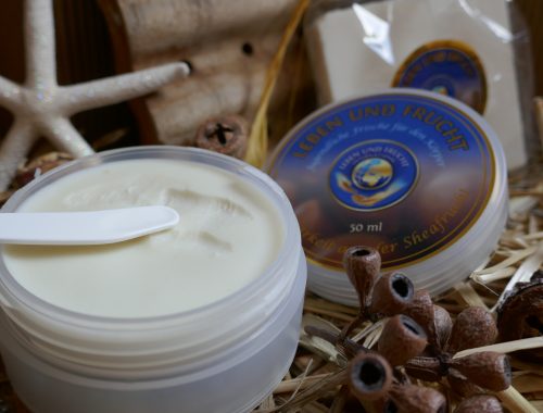 80%ige, unraffinierte Shea Körperbutter, Leben und Frucht von Lebe Gesund -- Körpercreme und Shea-Seife